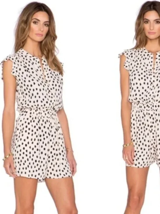 Like New! Kate Spade Leopard Dot Romper Blush/Black in Size 2 - Picture 14 of 14